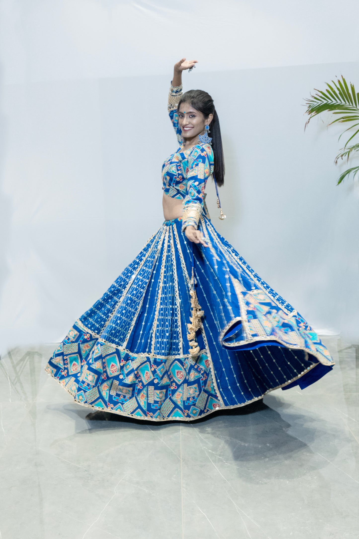 Traditional Chaniya Choli in Vibrant Blue Color.
