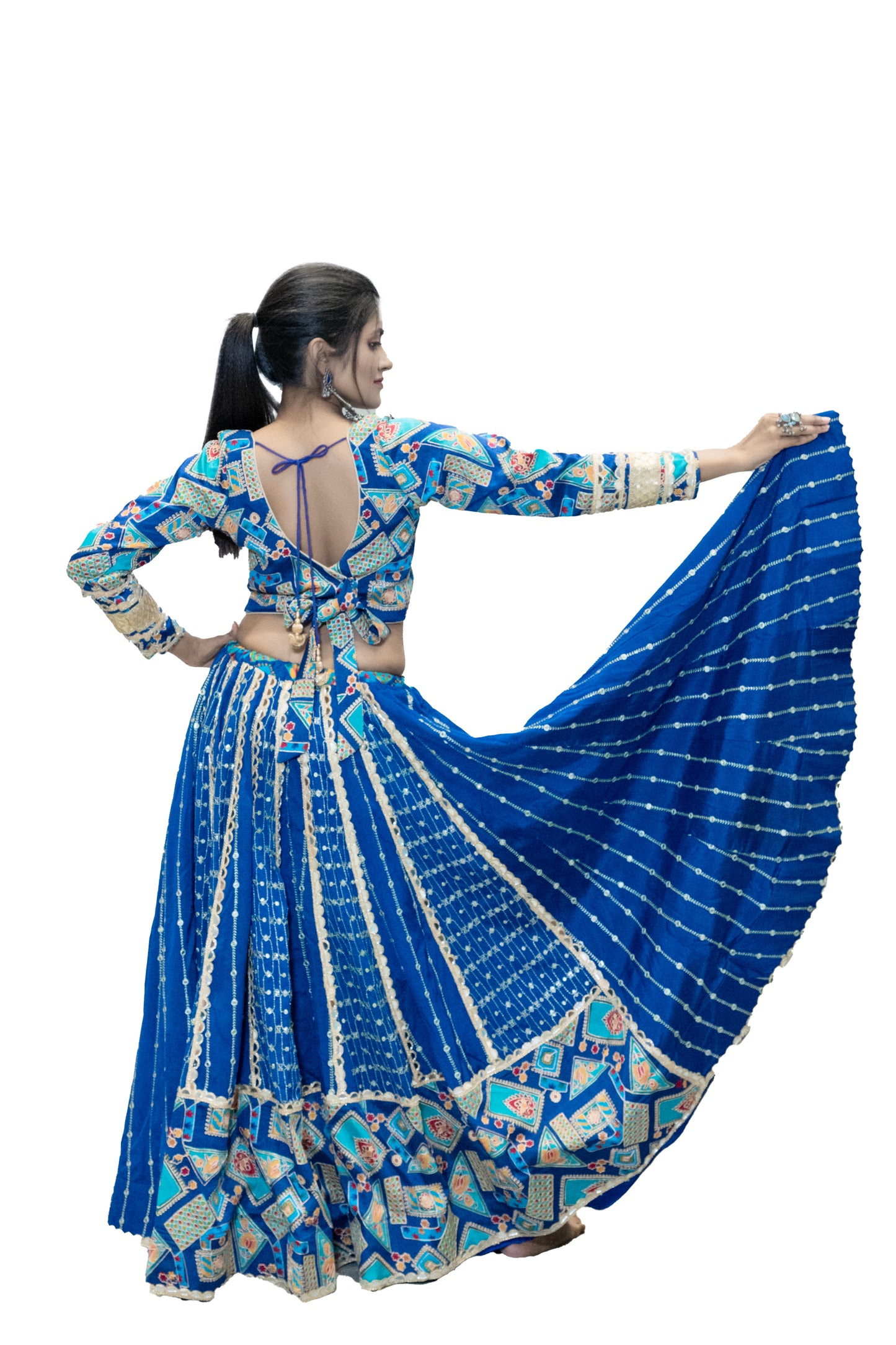 Traditional Chaniya Choli in Vibrant Blue Color.