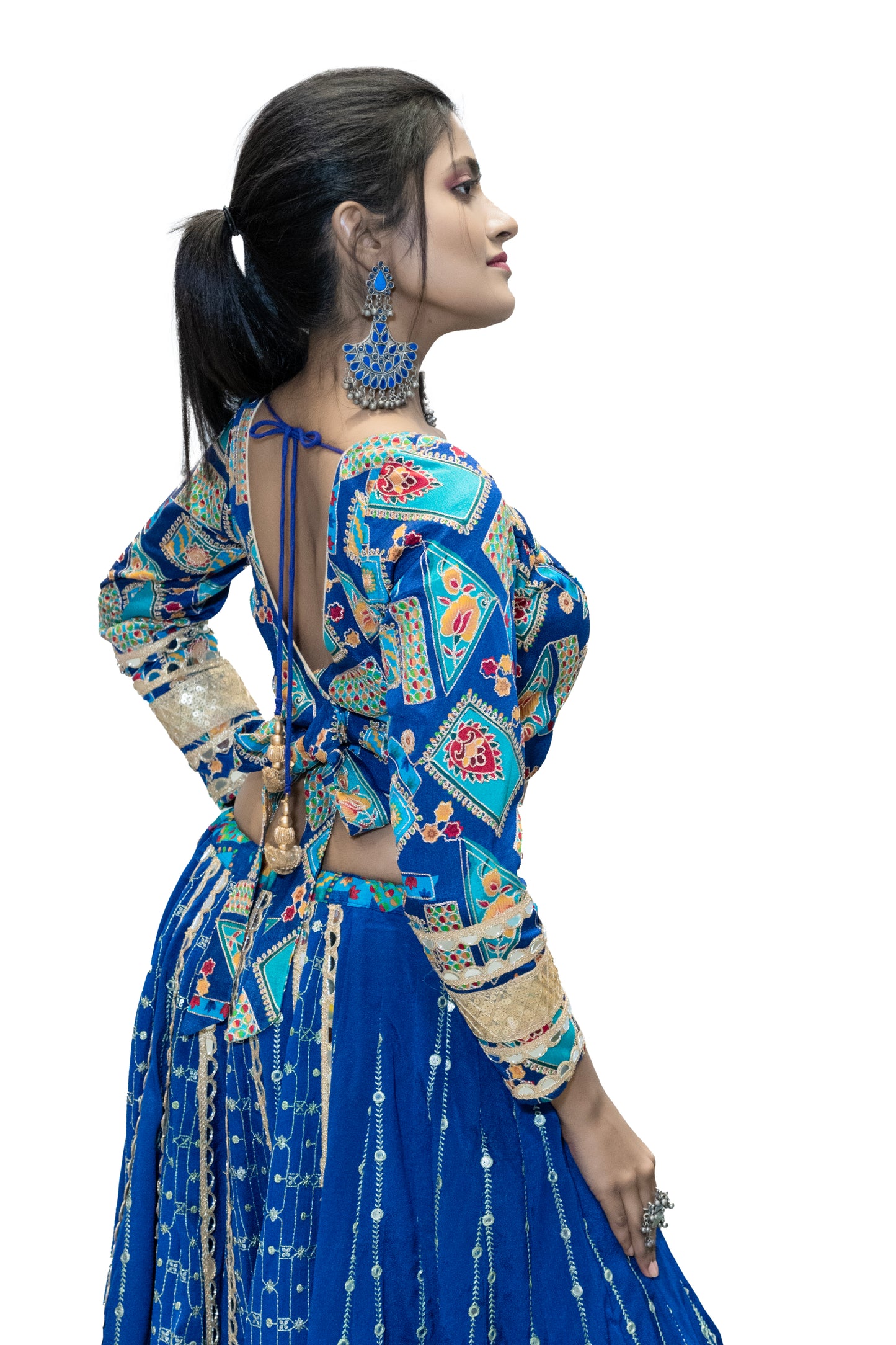 Traditional Chaniya Choli in Vibrant Blue Color.