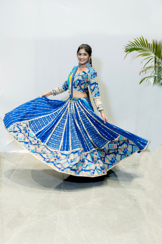 Traditional Chaniya Choli in Vibrant Blue Color.