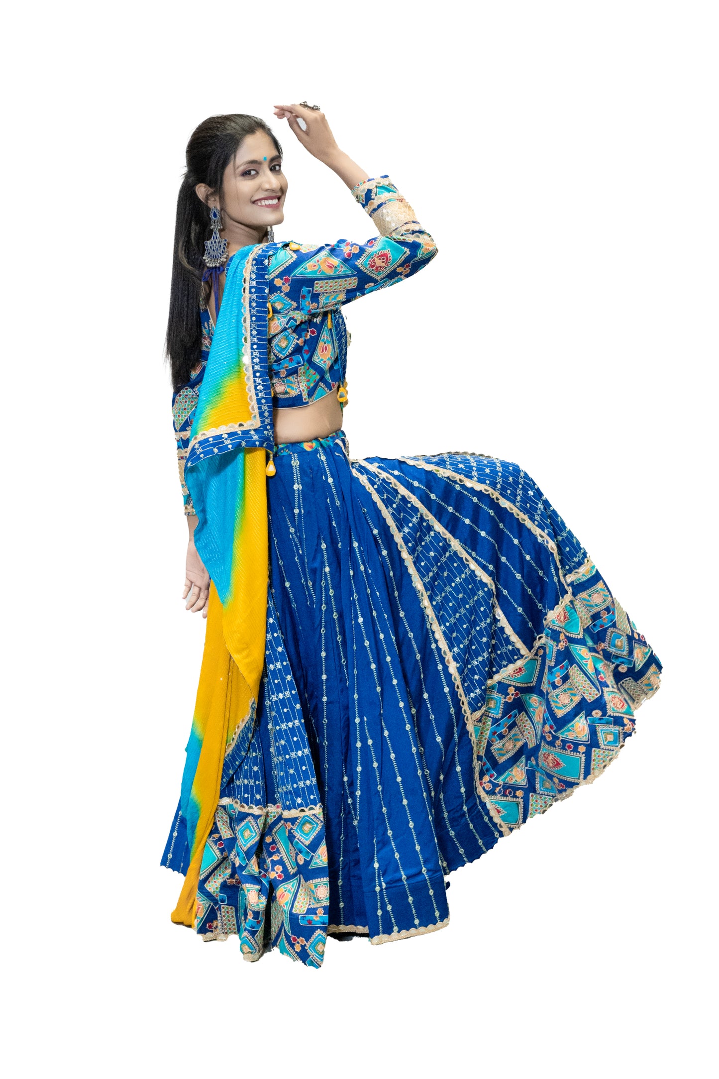 Traditional Chaniya Choli in Vibrant Blue Color.