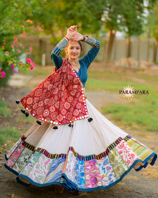 Beautiful Multicolor Chaniya choli  With Floral Design.