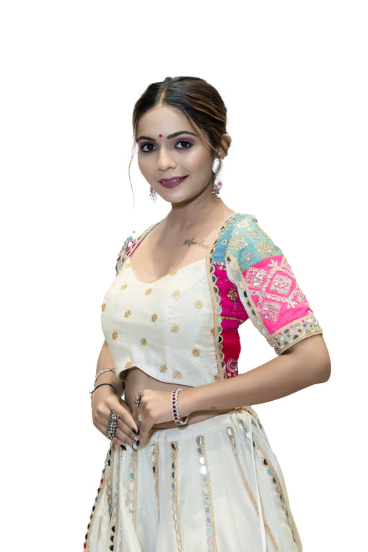 White Multi kali chaniya choli.