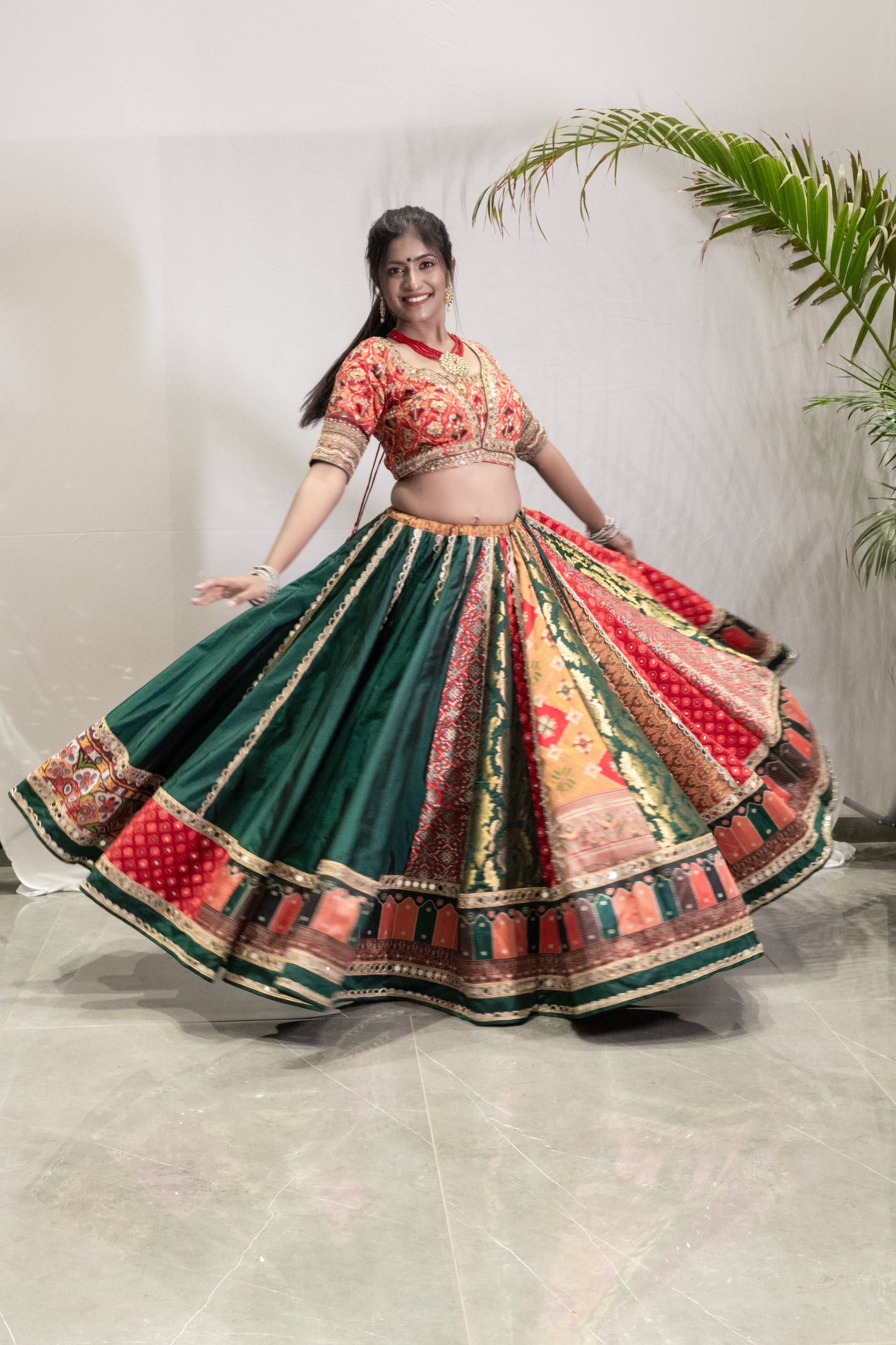 Bottle Green Chaniya Choli.