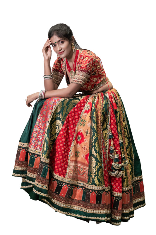 Bottle Green Chaniya Choli.