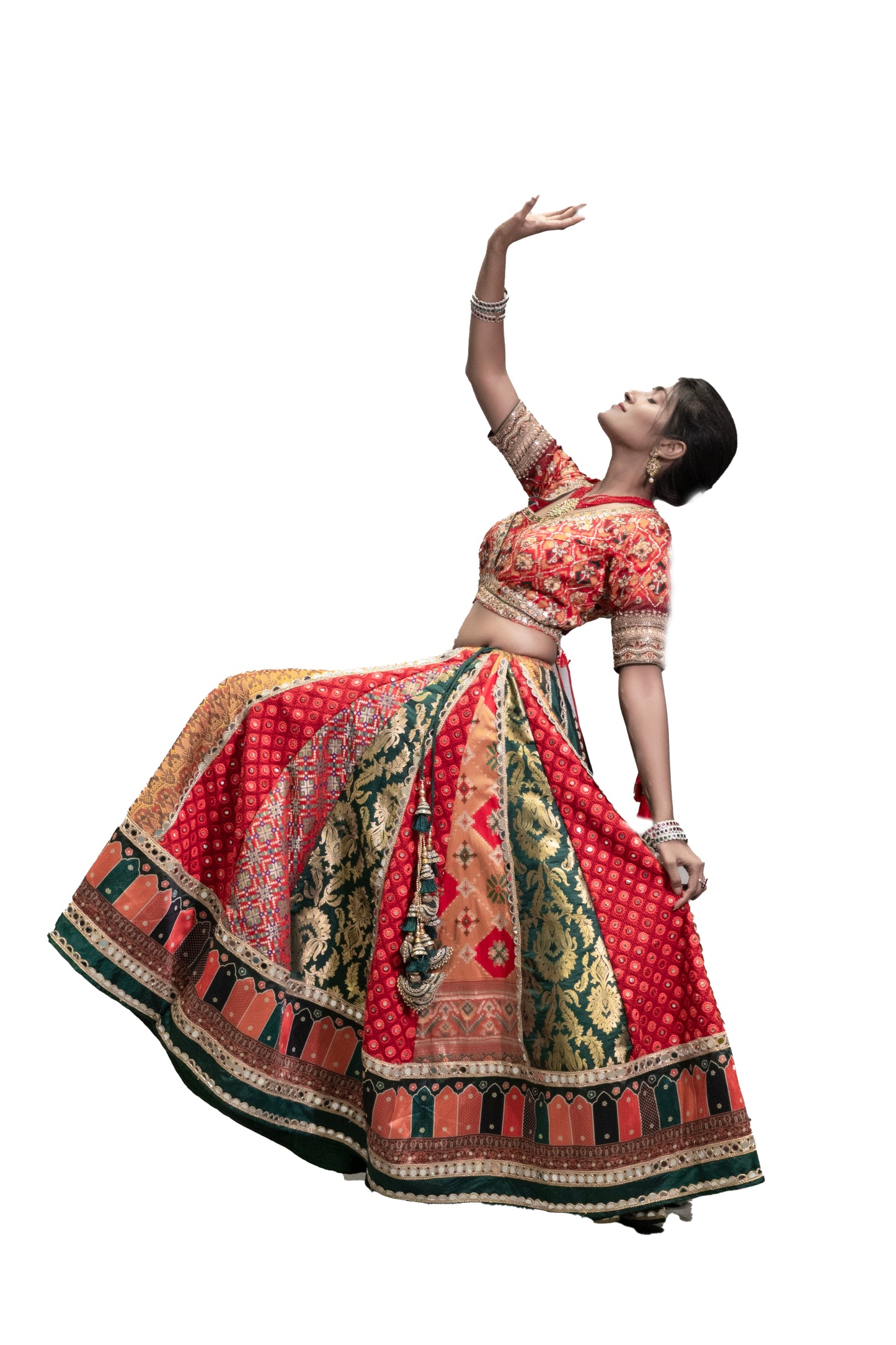 Bottle Green Chaniya Choli.