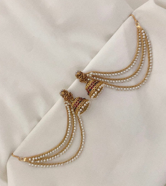 Prakriti Collection | Gold Earrings with Ear Chains