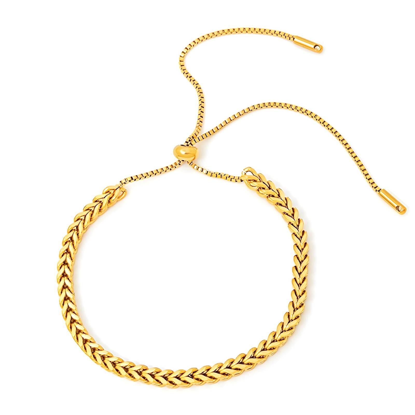 18k gold plated anti tarnish chain design bracelet.