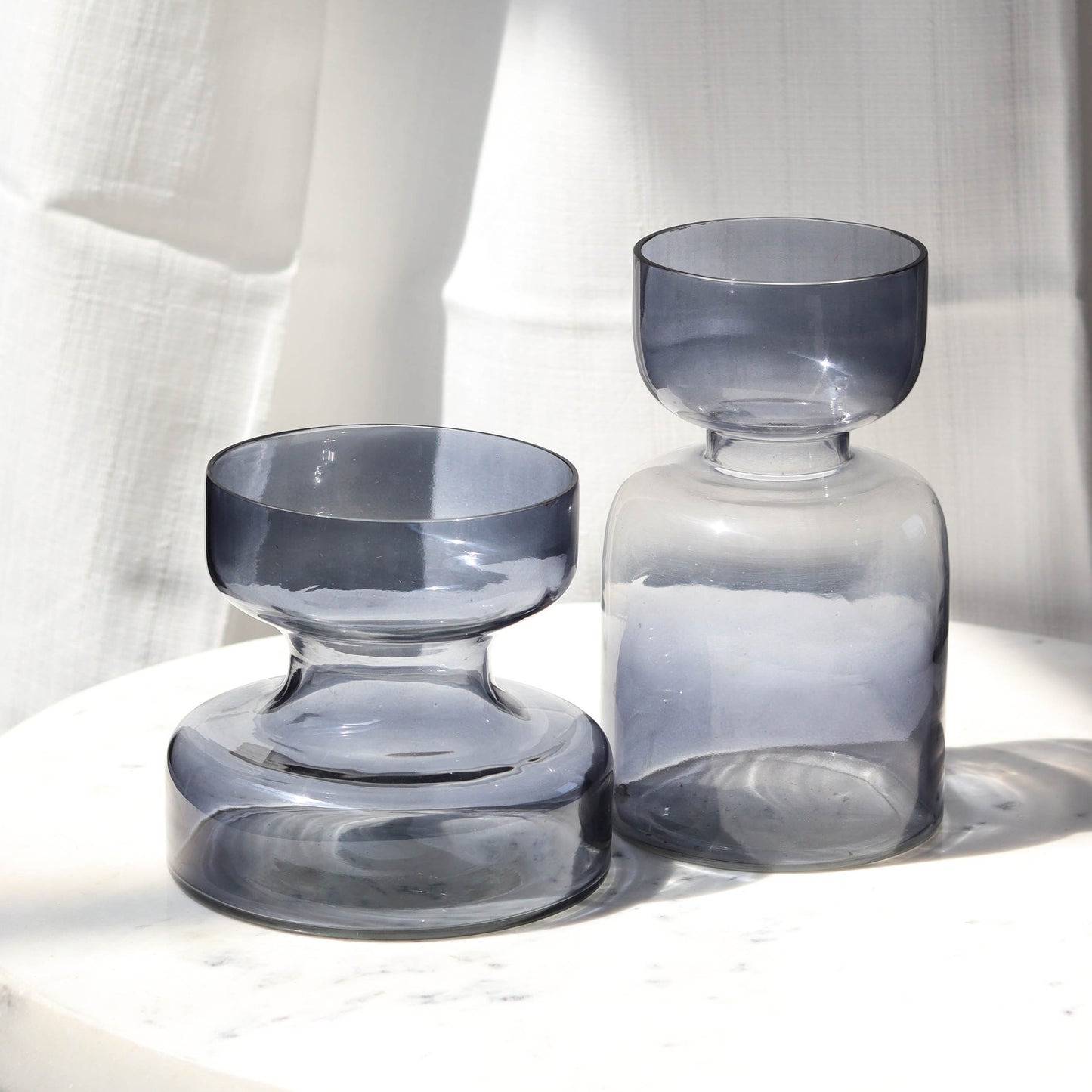 Slate Grey Glass vase | Set of 2