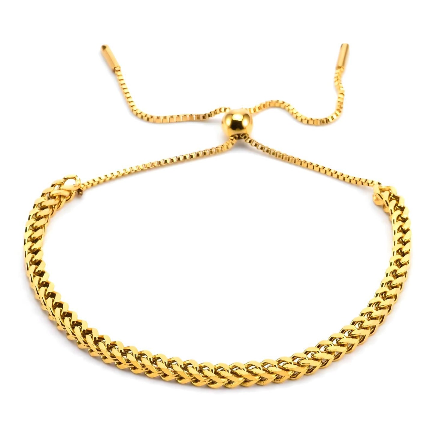 18k gold plated anti tarnish chain design bracelet.