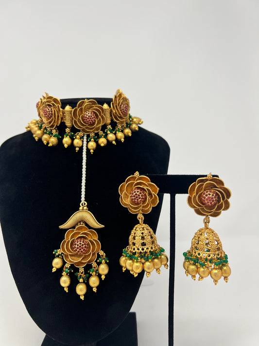 Temple Jewelry | Rose Necklace Set