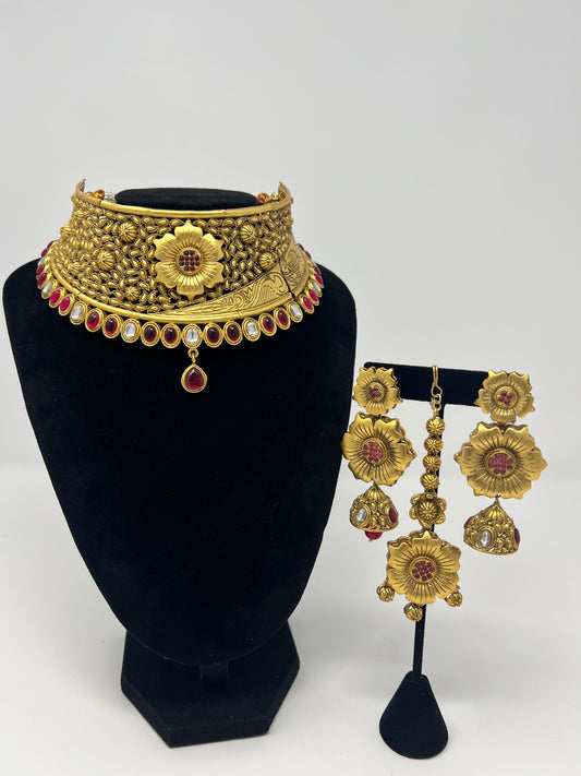 Temple Jewelry | Rose Necklace Set