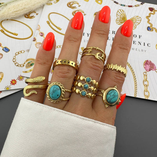 18K Gold Plated | Anti-Tarnish Snake Ring.