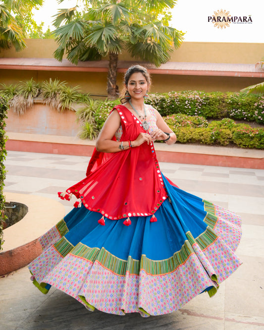 Blue soft cotton Chaniya Choli
