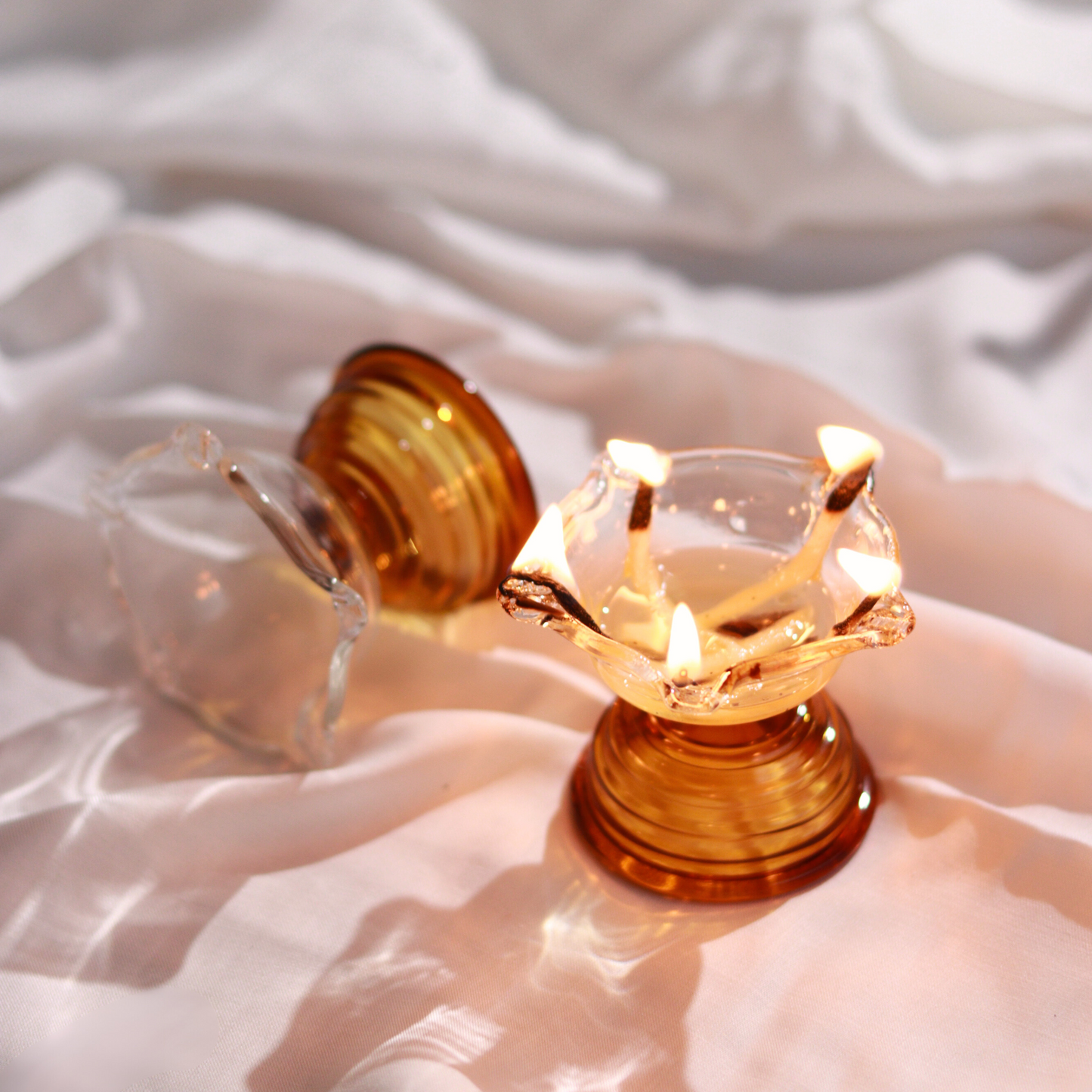 Short Glass Diya