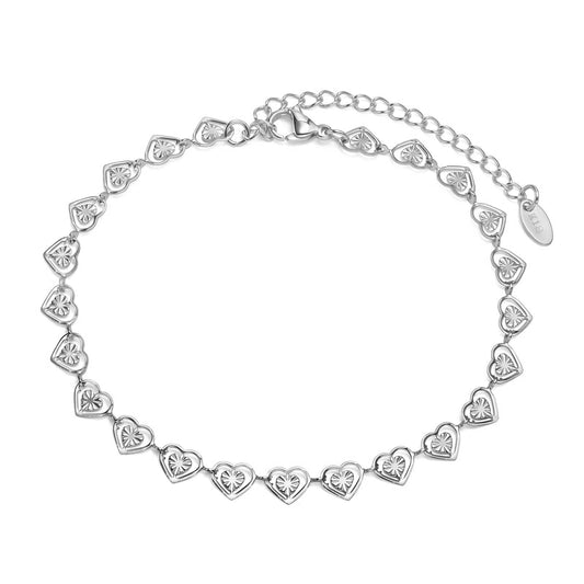 Sterling silver heart shaped anti tarnish beautiful bracelet for ladies. anniversary gift, Birthday gift, valentine gift. 