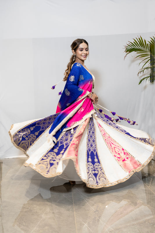 White Vintage chaniya choli.