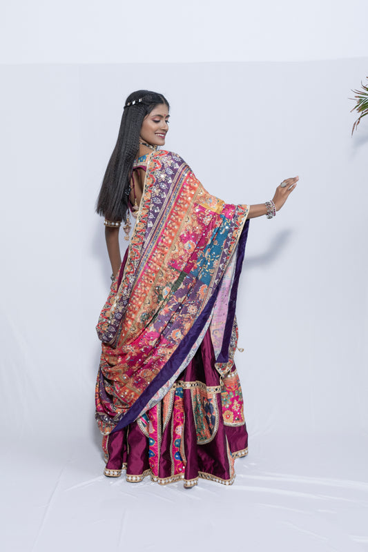 Beautiful Wine Colored Chaniya Choli