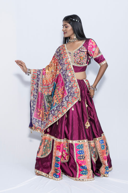 Beautiful Wine Colored Chaniya Choli