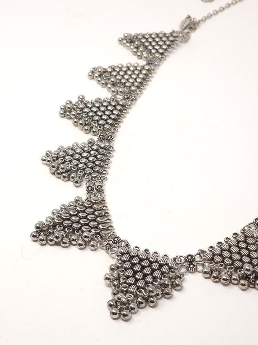 Oxidized Silver Beaded Heritage Waist Belt