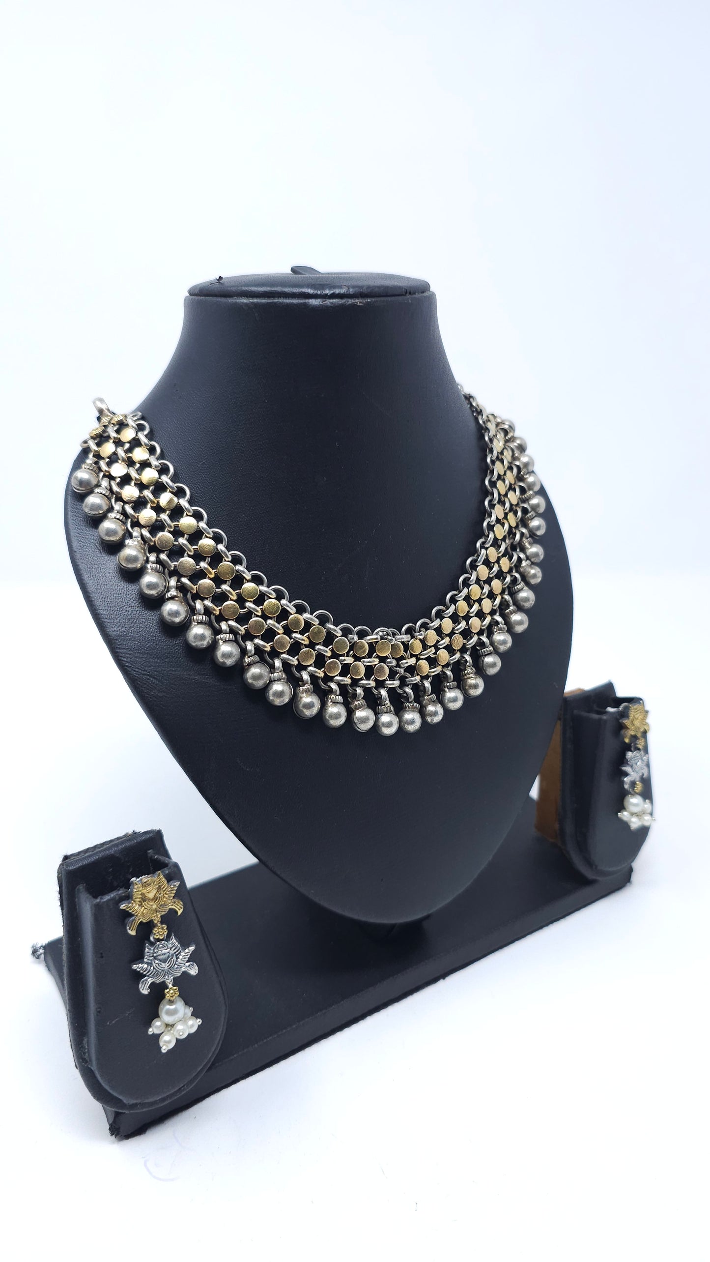 Golden Coin Ghungroo Choker Set
