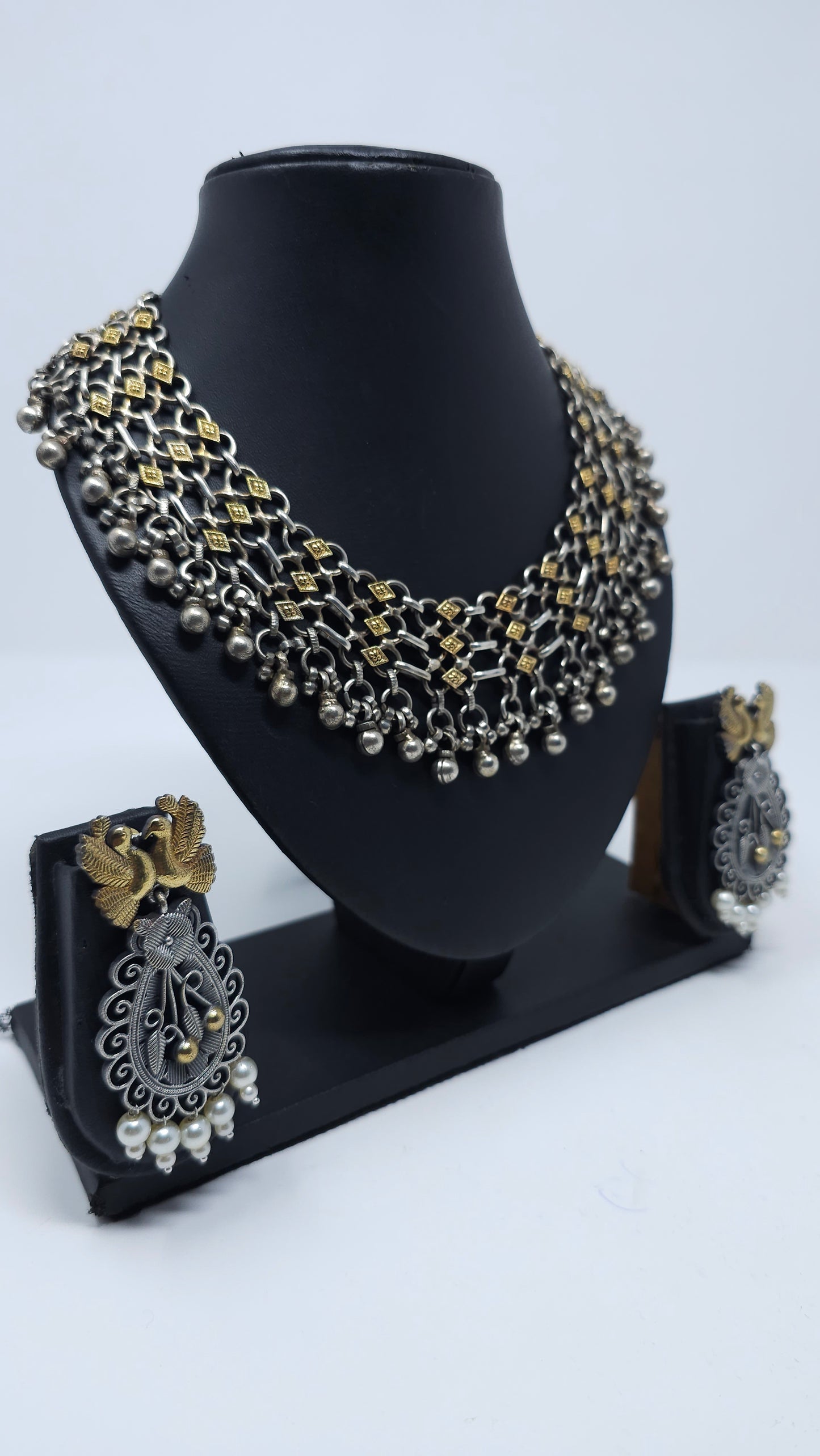 Golden Lattice Ghungroo Choker Set