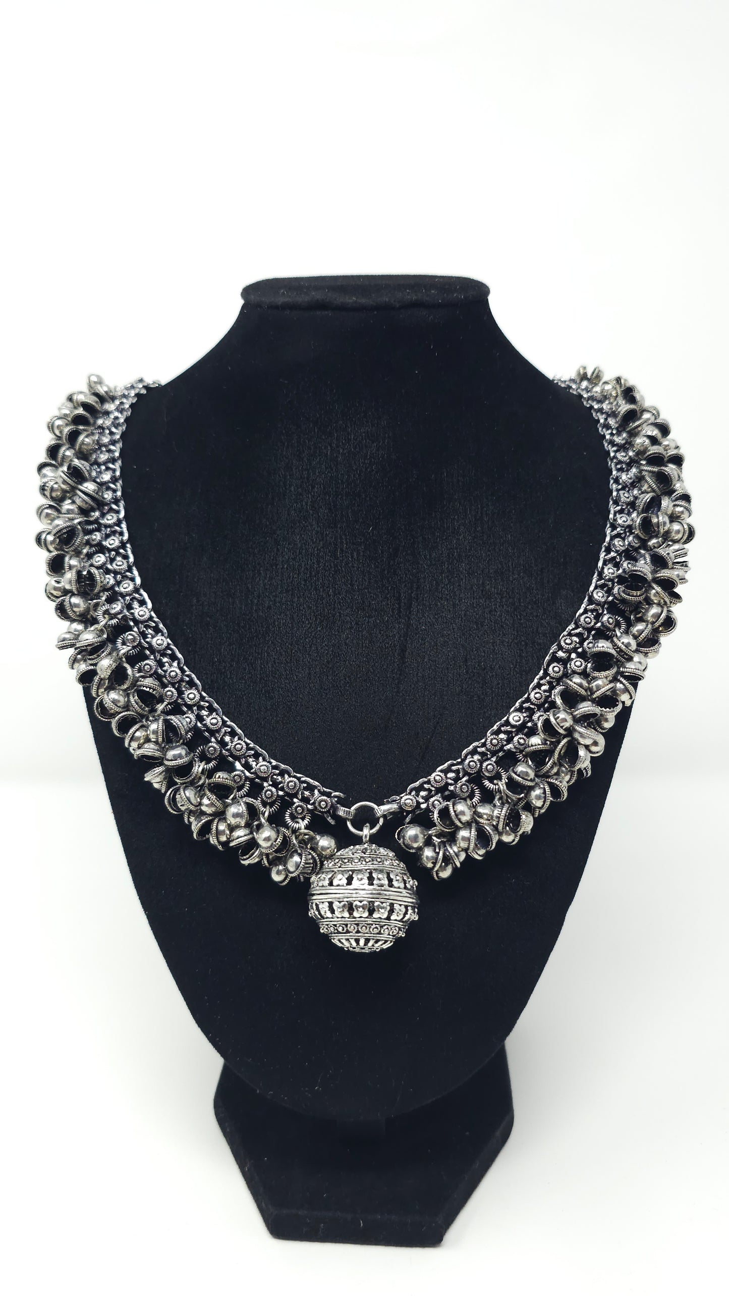 Heritage Inspired Layered Ball Necklace with Dome Pendant