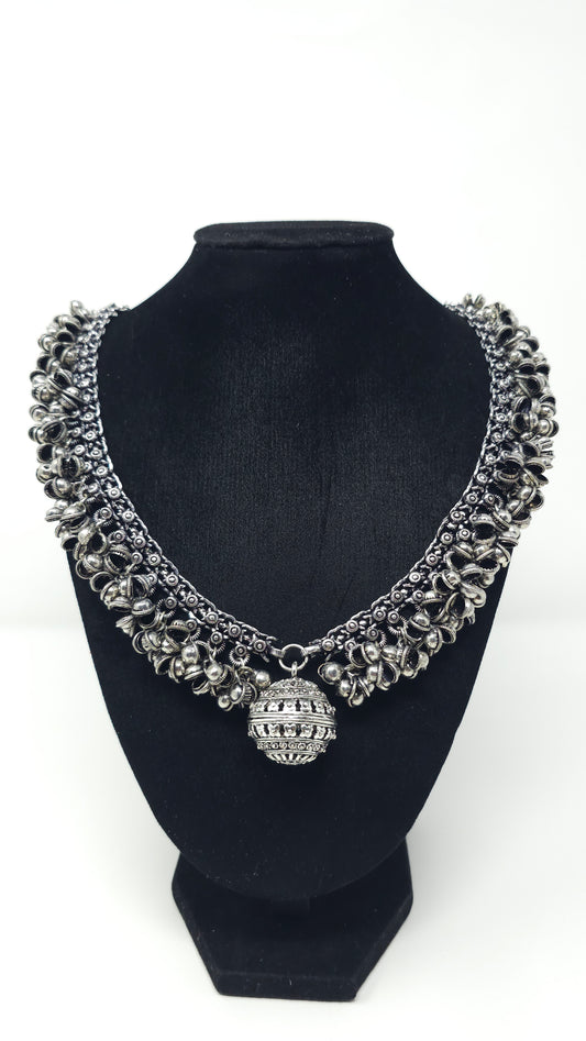 Heritage Inspired Layered Ball Necklace with Dome Pendant