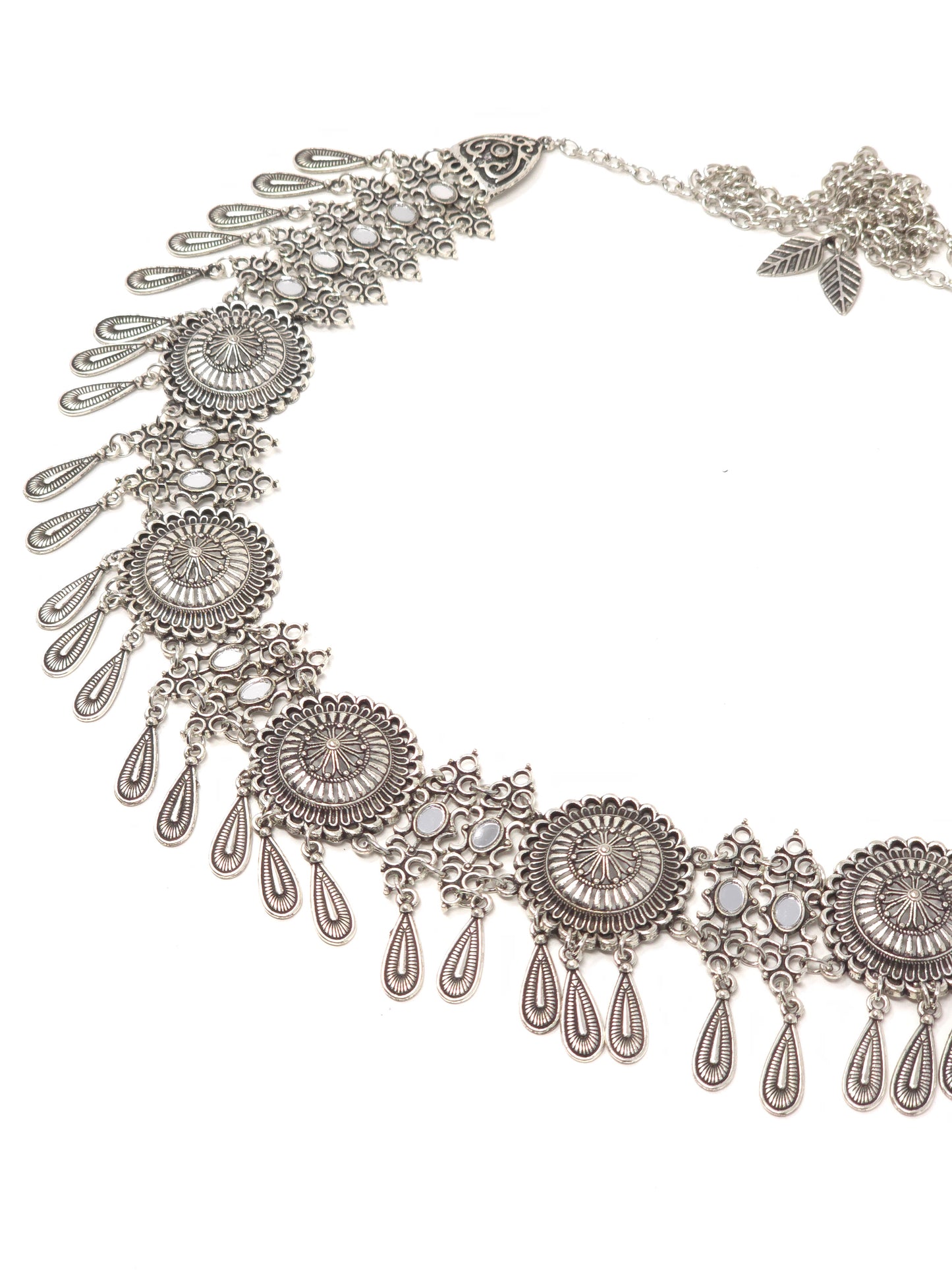 Oxidized Silver Floral Heritage Waist Belt