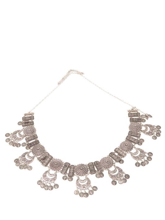 Antique Silver Heritage Waist Belt with Dangling Charms