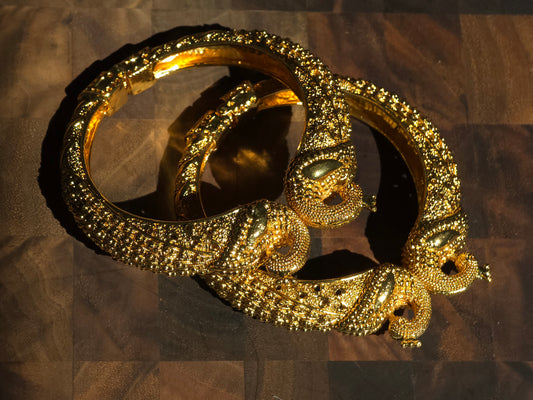 Royal Peacock Statement Bangles (Set of 2)